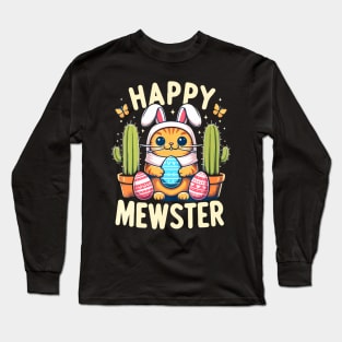 Easter Cute Cat Bunny Egg Long Sleeve T-Shirt